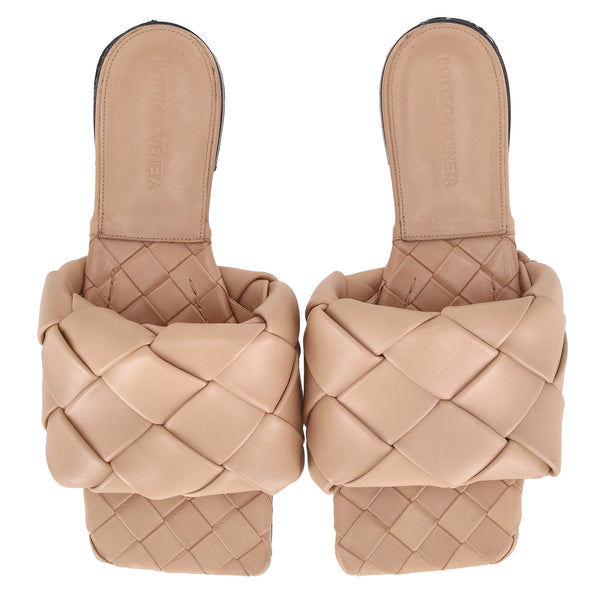 Bottega Veneta Intrecciato Leather Lido Sandals. Size 35
