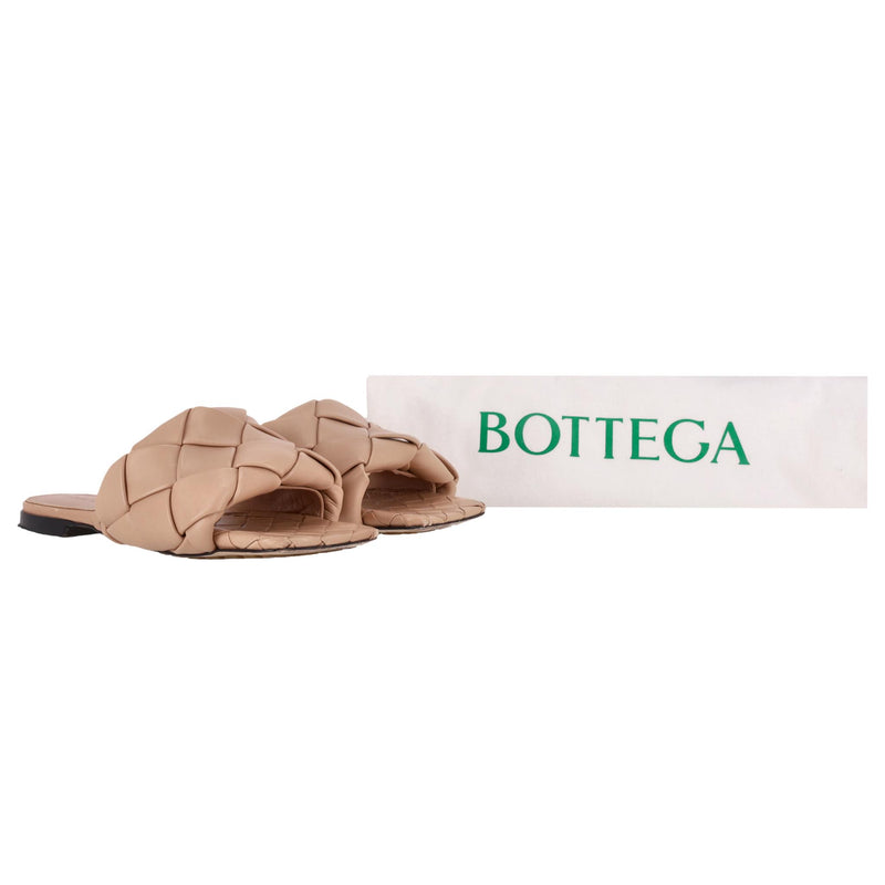 Bottega Veneta Intrecciato Leather Lido Sandals. Size 35