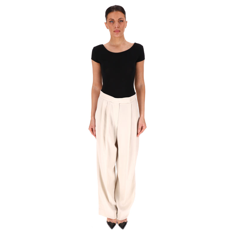 Brunello Cucinelli Wool Blend Wide Leg Trousers. Size 38IT