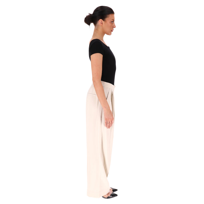 Brunello Cucinelli Wool Blend Wide Leg Trousers. Size 38IT