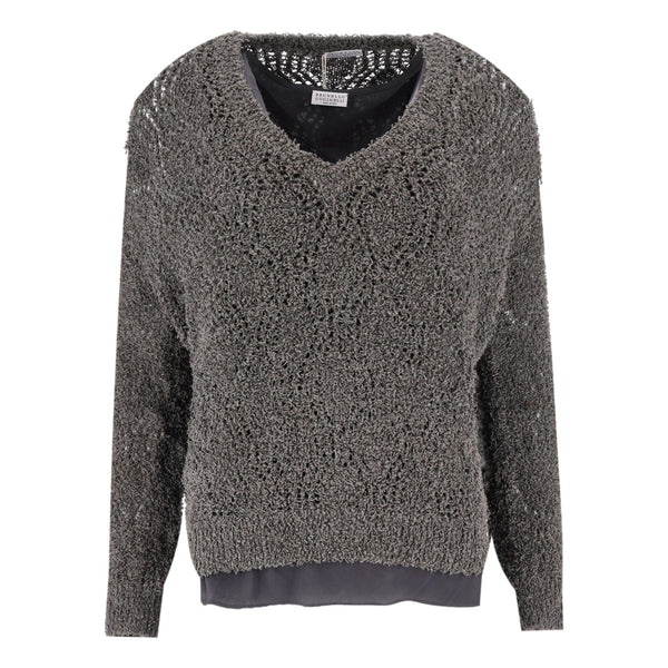 Brunello Cucinelli  Luxury Cotton & Silk Knitted Top. Size S