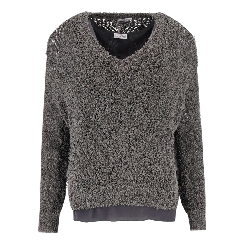 Brunello Cucinelli  Luxury Cotton & Silk Knitted Top. Size S