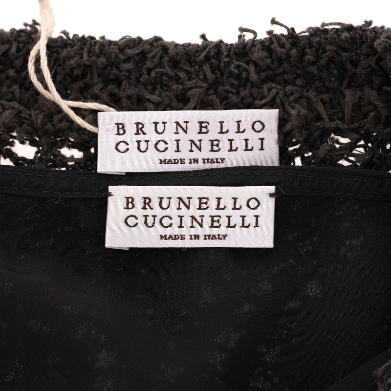 Brunello Cucinelli  Luxury Cotton & Silk Knitted Top. Size S