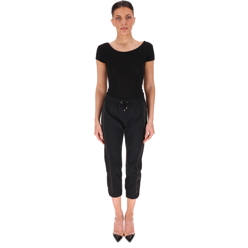 Brunello Cucinelli Cotton Side Stripe Cropped Joggers/Trousers. Size XS