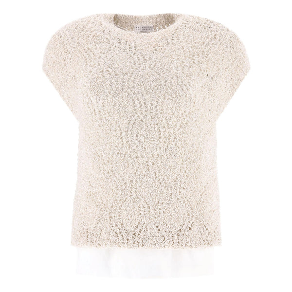 Brunello Cuccinelli Textured Cotton & Silk Blend Jumper Top. Size XS