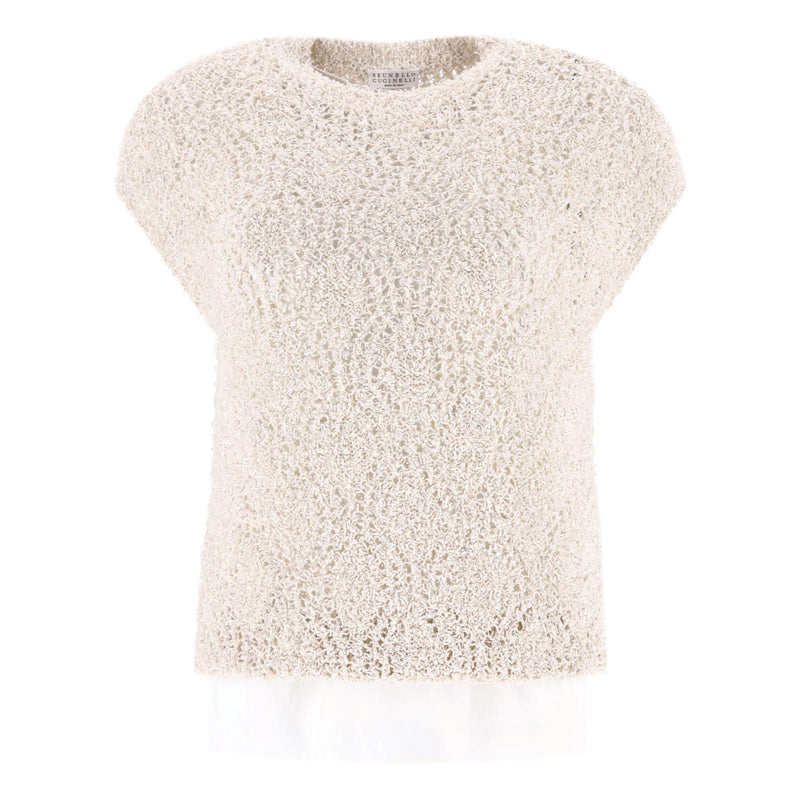 Brunello Cuccinelli Textured Cotton & Silk Blend Jumper Top. Size XS