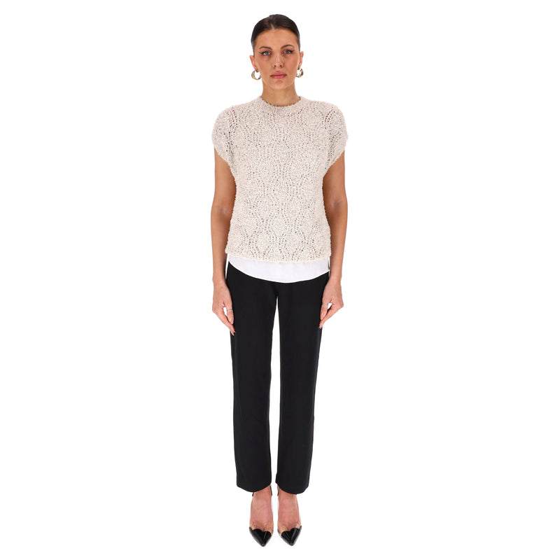 Brunello Cuccinelli Textured Cotton & Silk Blend Jumper Top. Size XS
