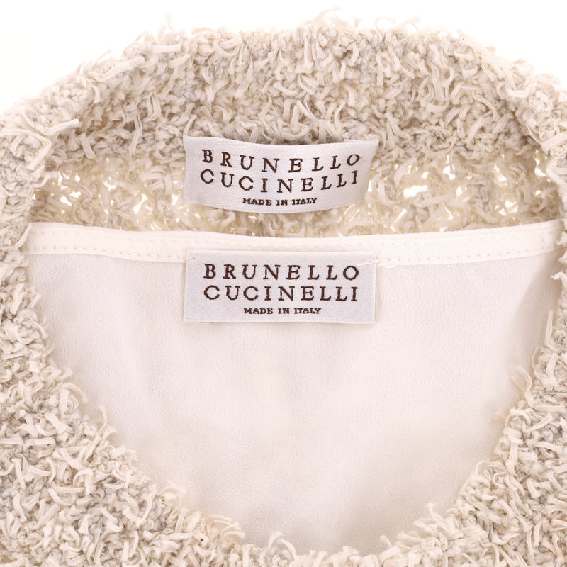 Brunello Cuccinelli Textured Cotton & Silk Blend Jumper Top. Size XS