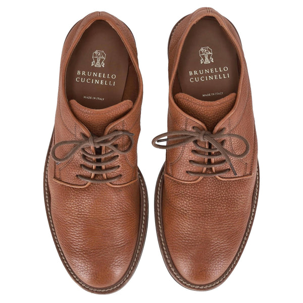 Brunello Cuccinelli Grained Leather Derby Shoes. Size 42