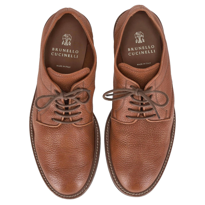 Brunello Cuccinelli Grained Leather Derby Shoes. Size 42