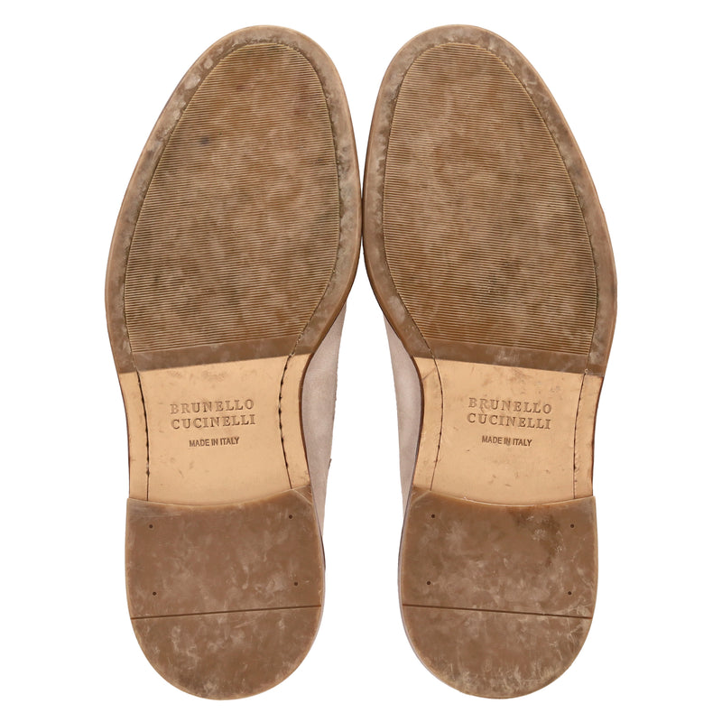 Brunello Cucinelli Perforated Suede Derby Shoes. Size 42