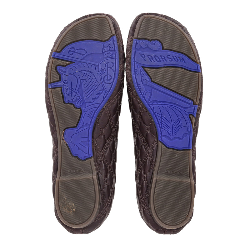 Burberry Embroidered Quilted Lambskin Ballet Flats. Size 38.5