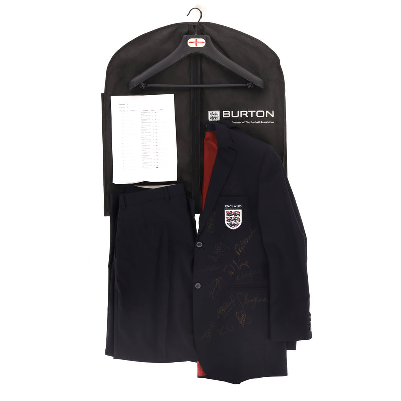 2002 World Cup England Squad Official Tour Suit - Hand Signed By All Players