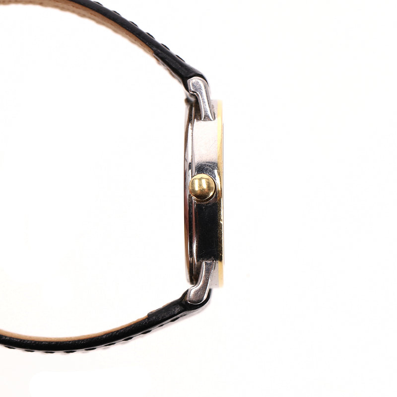 Bvlgari 18k Gold & Stainless Steel Watch With Leather Strap