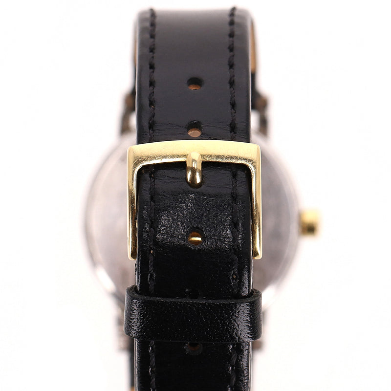 Bvlgari 18k Gold & Stainless Steel Watch With Leather Strap