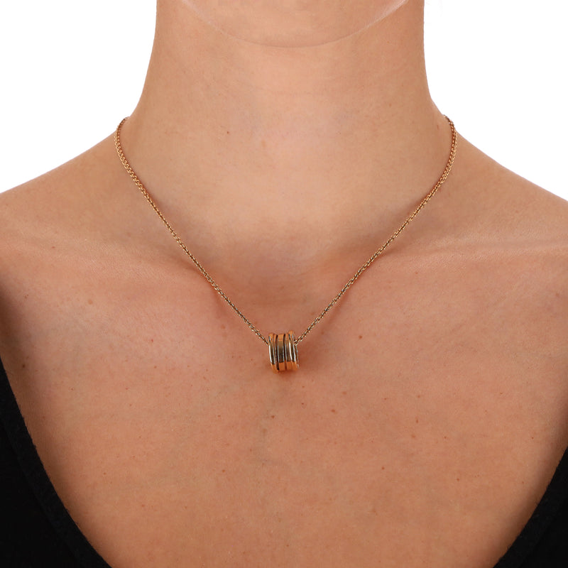 Bvlgari B.Zero1 Pendant Chain Necklace In 18k Rose Gold