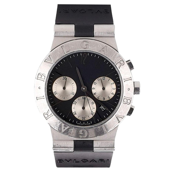 Bvlgari Diagono Chronograph Stainless Steel Watch With A Ceramic Strap