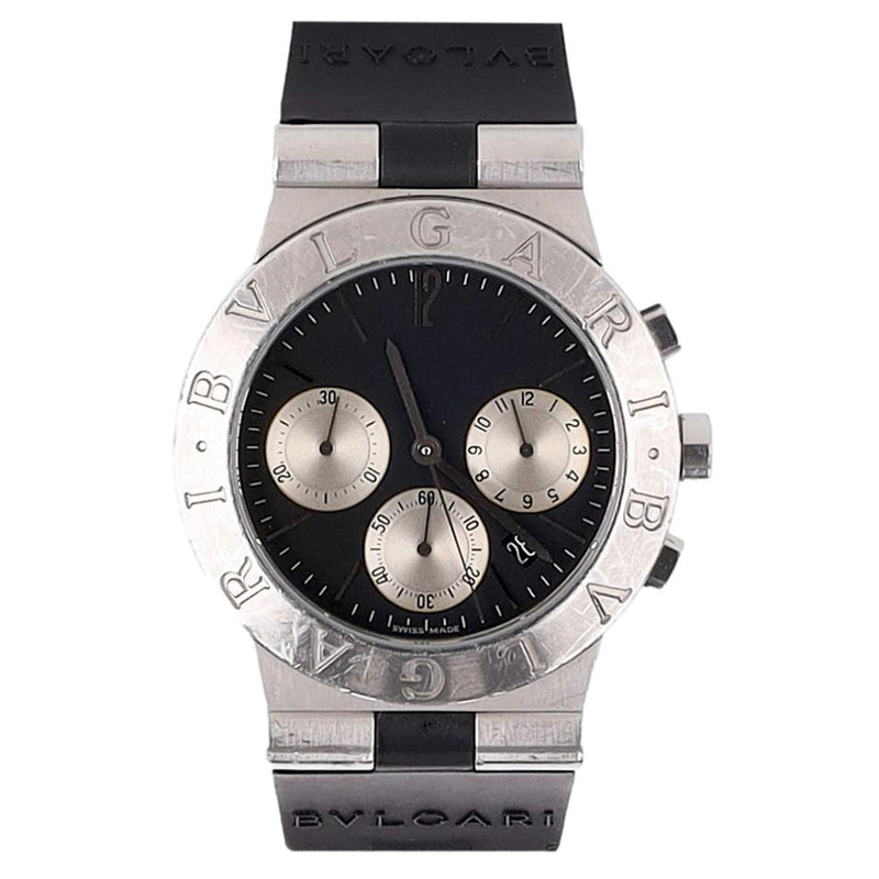 Bvlgari Diagono Chronograph Stainless Steel Watch With A Ceramic Strap