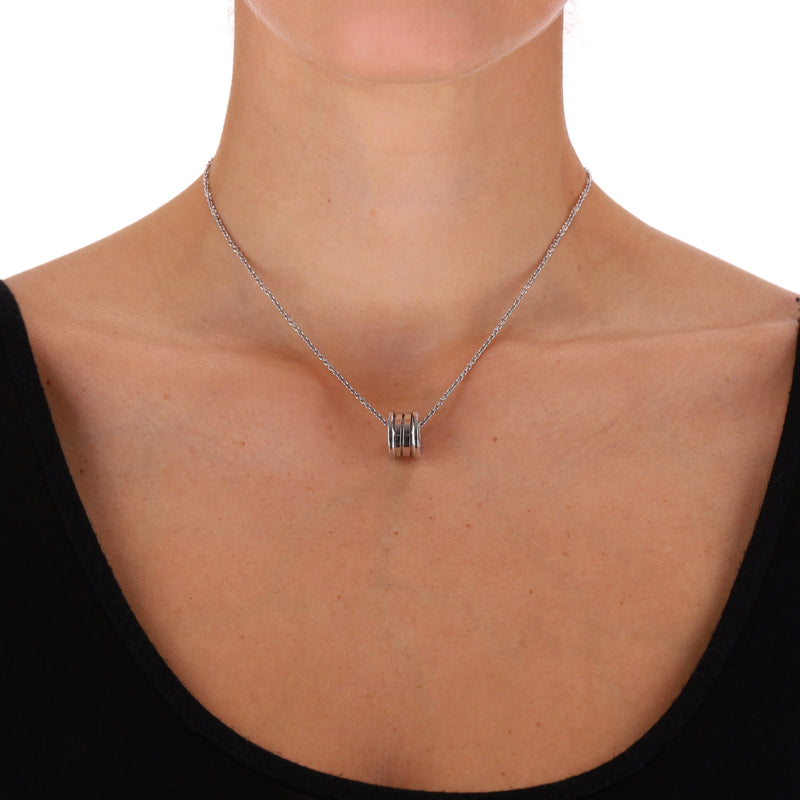 Bvlgari B.Zero1 Pendant Chain Necklace In 18k White Gold