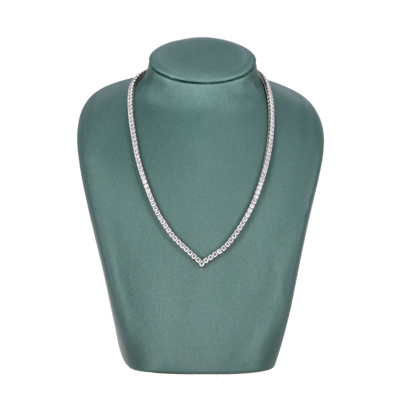 Carat London White Gold Plated Necklace With Brilliant Stones