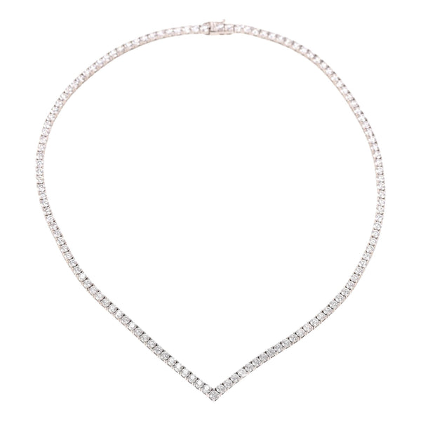 Carat London White Gold Plated Necklace With Brilliant Stones