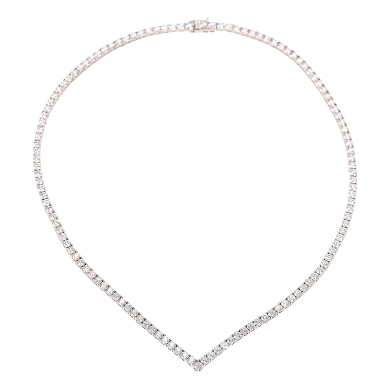 Carat London White Gold Plated Necklace With Brilliant Stones