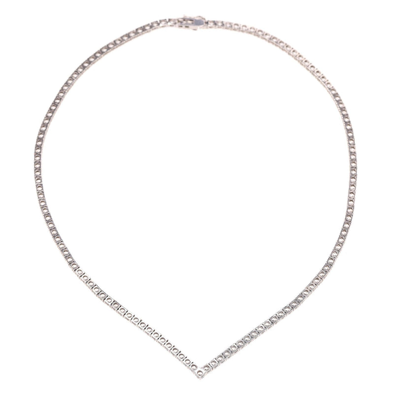 Carat London White Gold Plated Necklace With Brilliant Stones