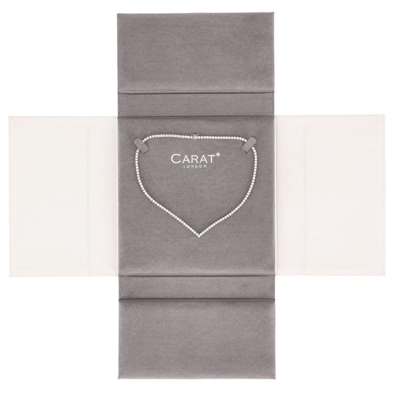 Carat London White Gold Plated Necklace With Brilliant Stones
