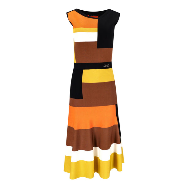 Carolina Herrera Colour-Block Midi Dress. Size XS