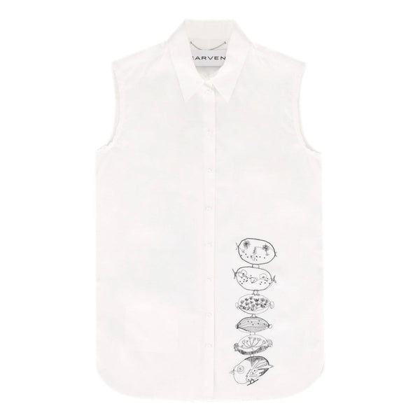 Carven Embroidery Detail Cotton Shirt. Size 38FR