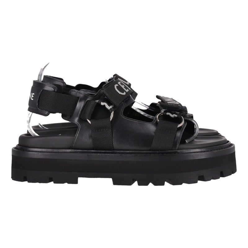 Celine Jacquard & Calfskin Billie Sandals. Size 39