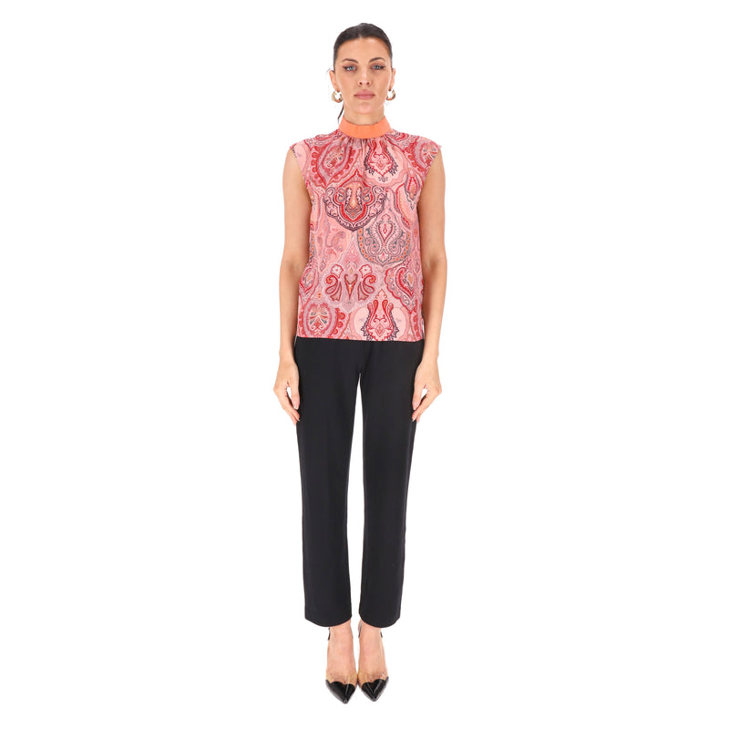 Celine Silk Paisley Print Top By Phoebe Philo. Size 36FR