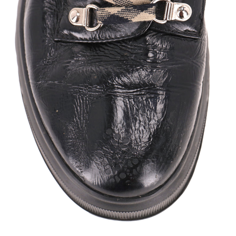 Chanel Quilted Patent Leather High-Top Sneakers. Size 40.5