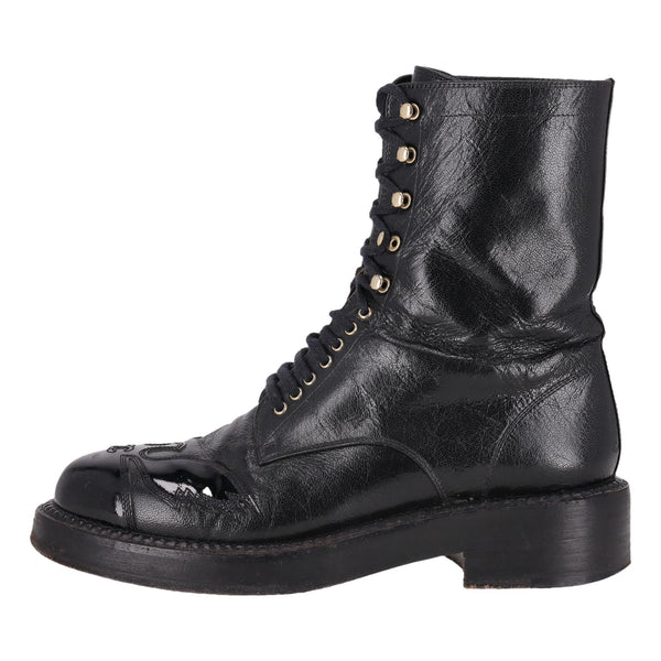 Chanel 'CC' Logo Utah Eagle Biker Boots. Size 37