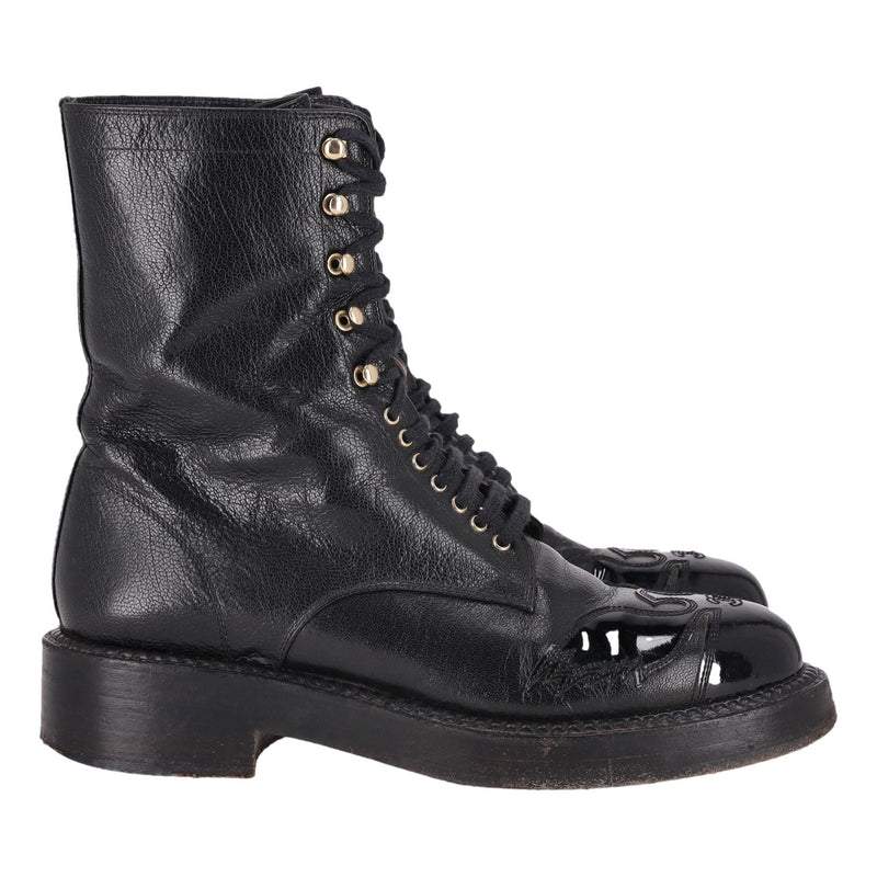 Chanel 'CC' Logo Utah Eagle Biker Boots. Size 37