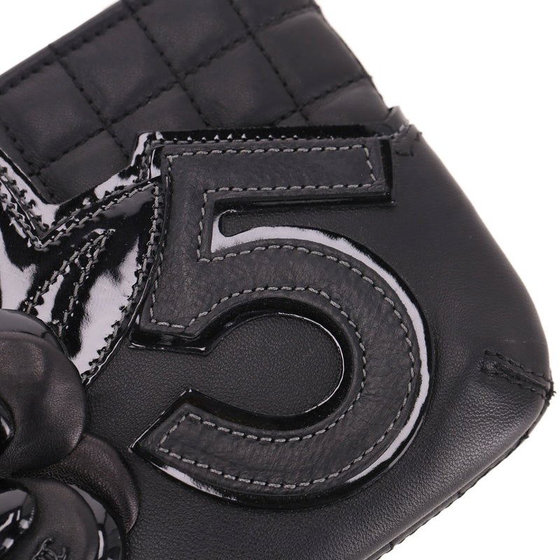 Chanel Camellia Flower, No. 5 & 'CC' Logo Leather Clutch Bag On A Chain