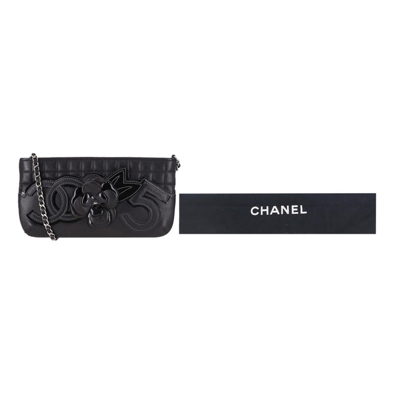 Chanel Camellia Flower, No. 5 & 'CC' Logo Leather Clutch Bag On A Chain