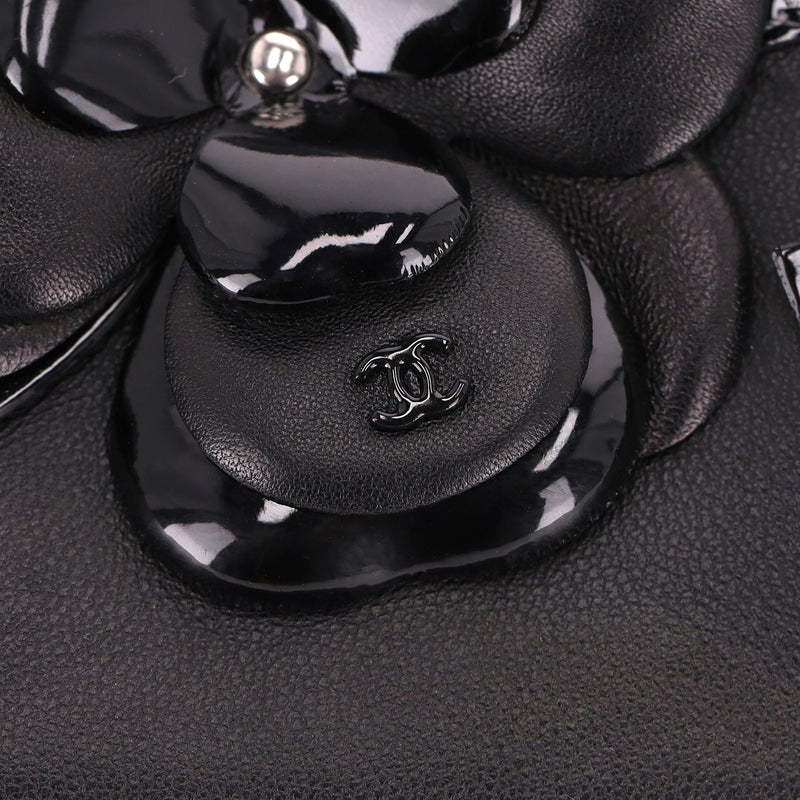Chanel Camellia Flower, No. 5 & 'CC' Logo Leather Clutch Bag On A Chain