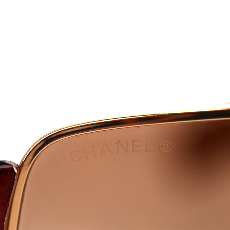 Chanel 'CC' Logo Detail Oversized Sunglasses