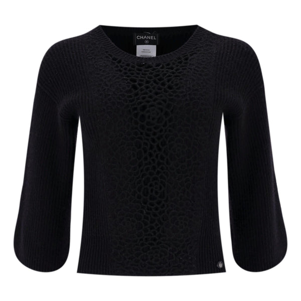 Chanel Cashmere Camellia Flower Design Top/Jumper. Size 34FR