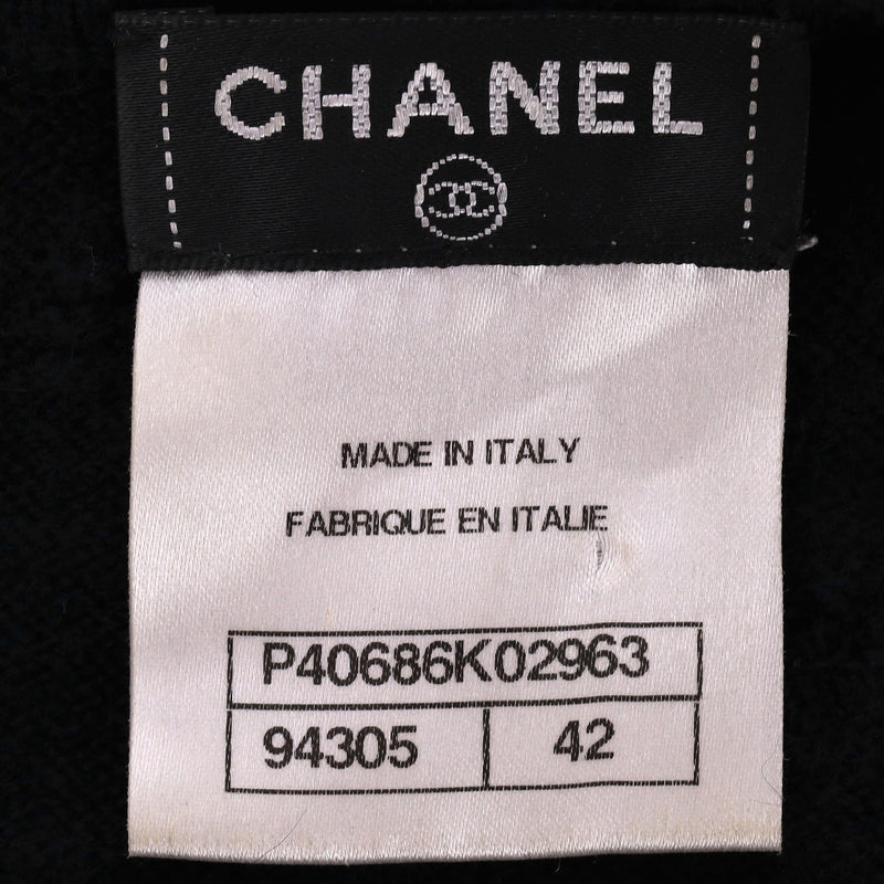 Chanel  Pearl & Camellia Flower Cashmere Dress. Size 42IT