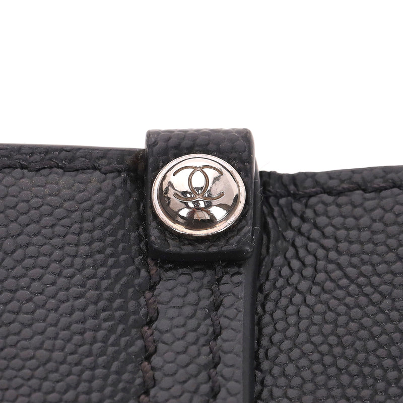 Chanel Deauville Studded Caviar Leather Logo Large Tote Bag