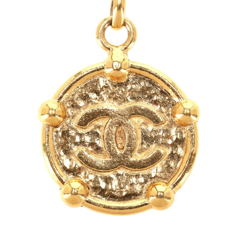 Chanel 24k Gold Plated Fancy Link Bracelet With 'CC' Medallion Charm