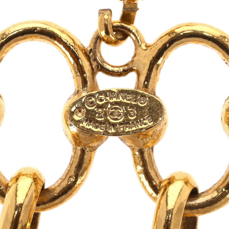Chanel 24k Gold Plated Fancy Link Bracelet With 'CC' Medallion Charm
