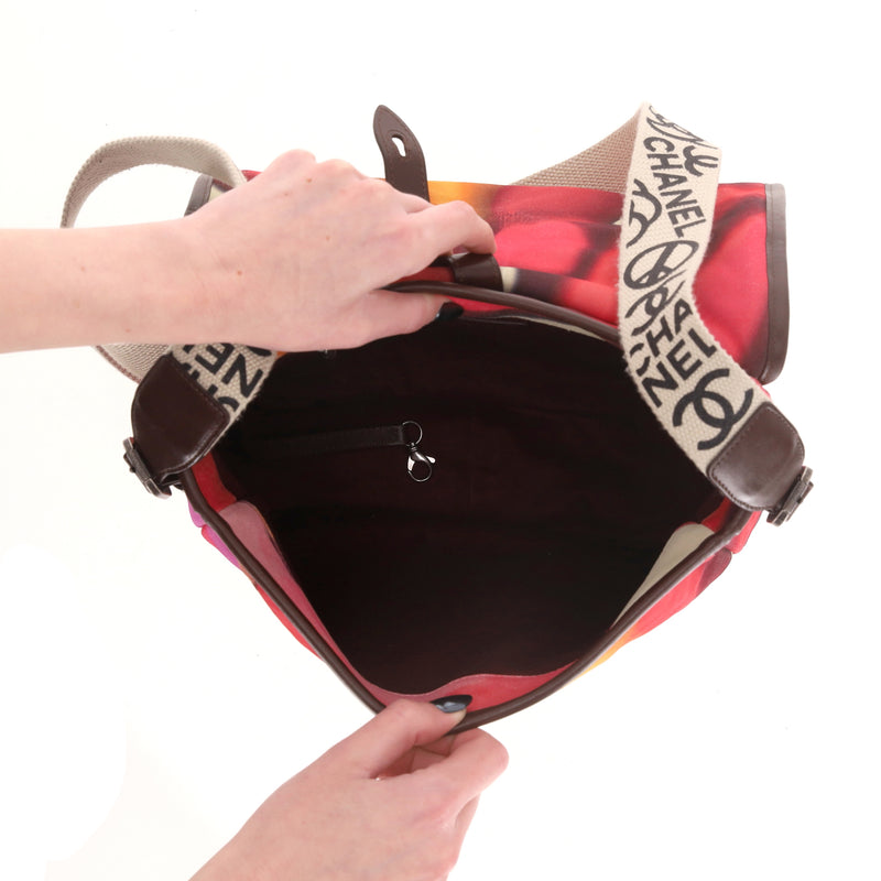 Chanel Limited Edition Graffiti Flower Power Nubuck Messenger Bag