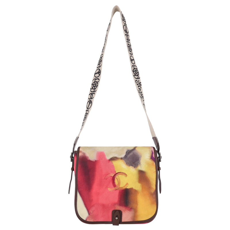 Chanel Limited Edition Graffiti Flower Power Nubuck Messenger Bag