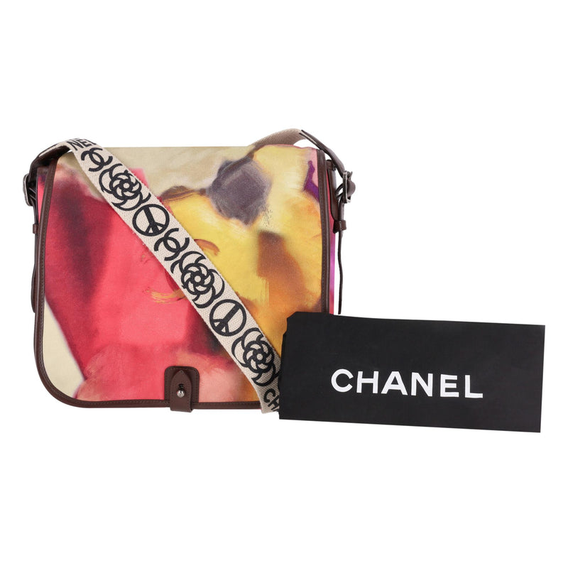 Chanel Limited Edition Graffiti Flower Power Nubuck Messenger Bag