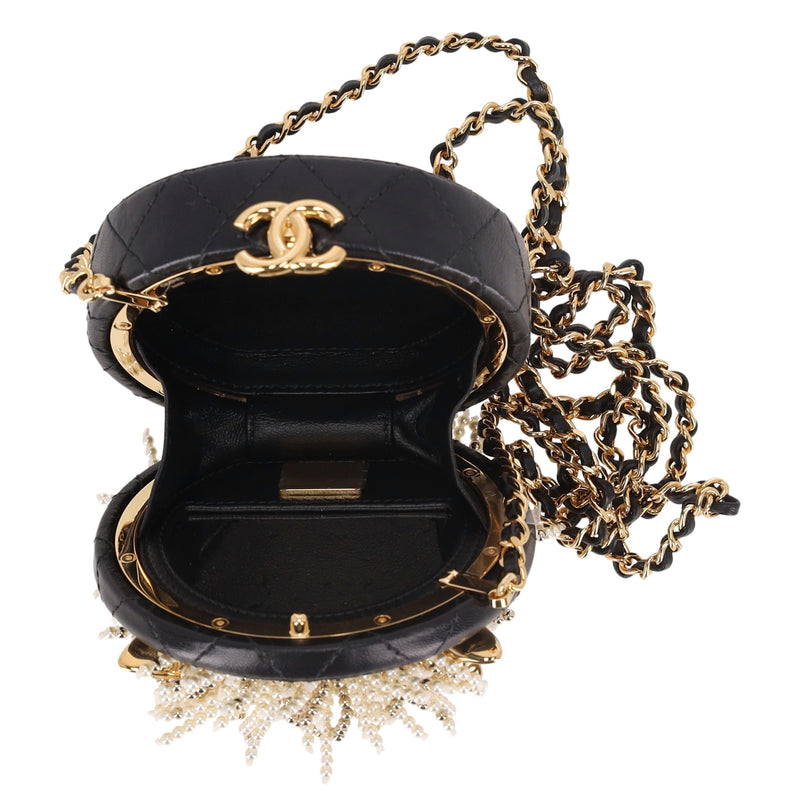 Chanel Lion Head Pearl & Leather Evening Bag