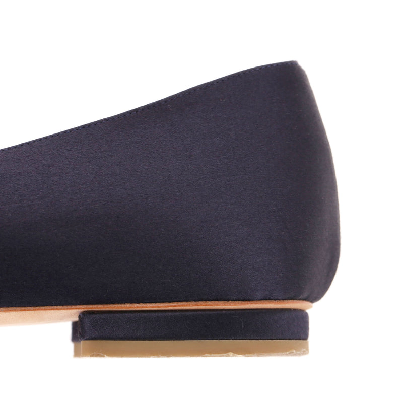 Chanel Satin Bow & Crystal 'CC' Logo Detail Ballet Flats. Size 40