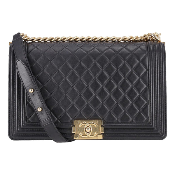 Chanel Diamond Quilted Lambskin Leather New Model Medium Boy Bag